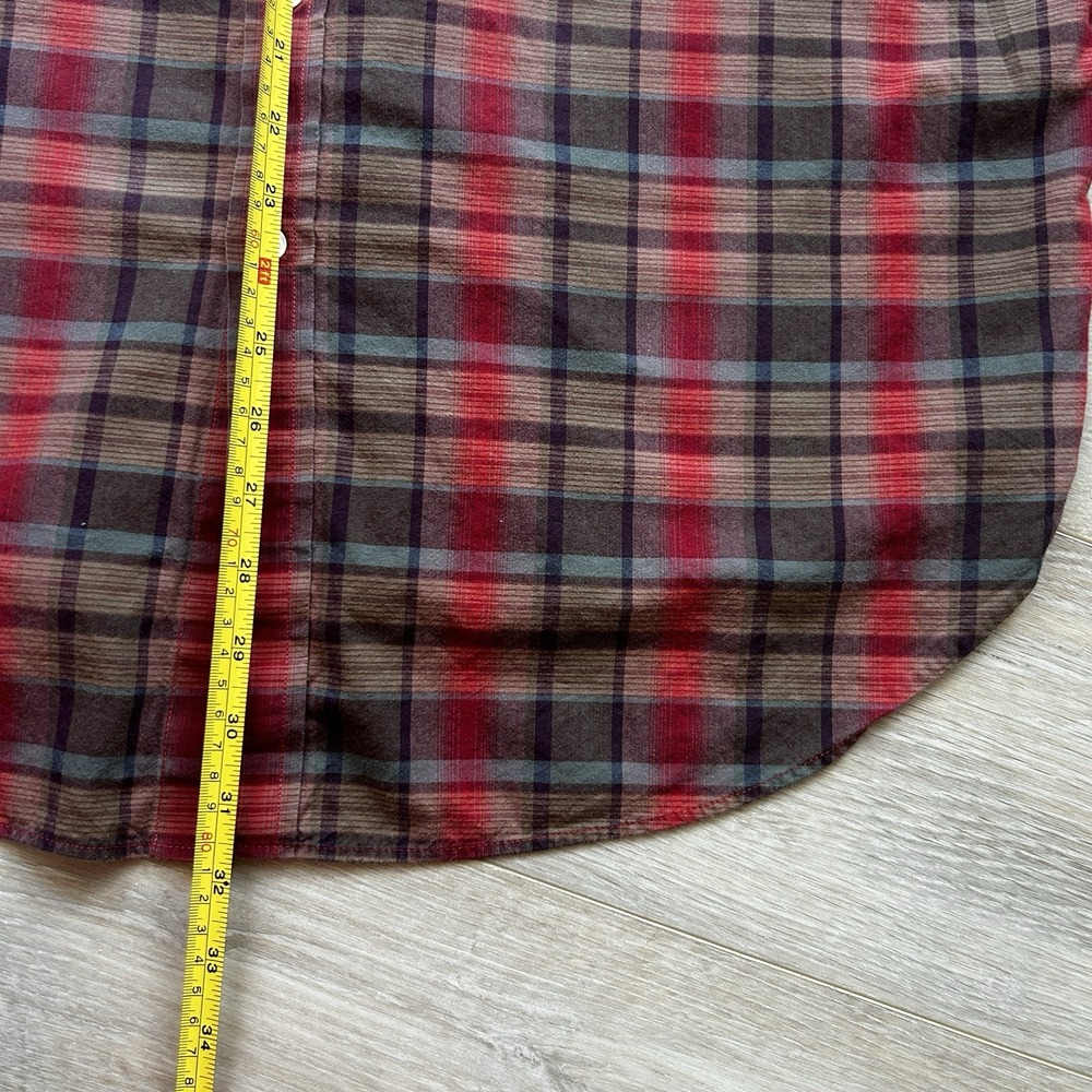 LL Bean Mens Button Down Plaid Double Pocket Shirt Short Sleeve Size XL - Picture 9 of 12
